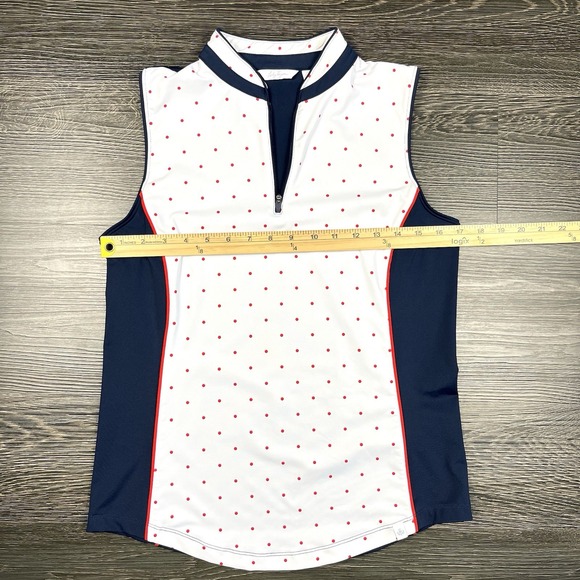 Lady Hagen Womens‎ Golf Tank Top Size Small Zip Pullover Polka Dot Pickleball - Picture 5 of 8
